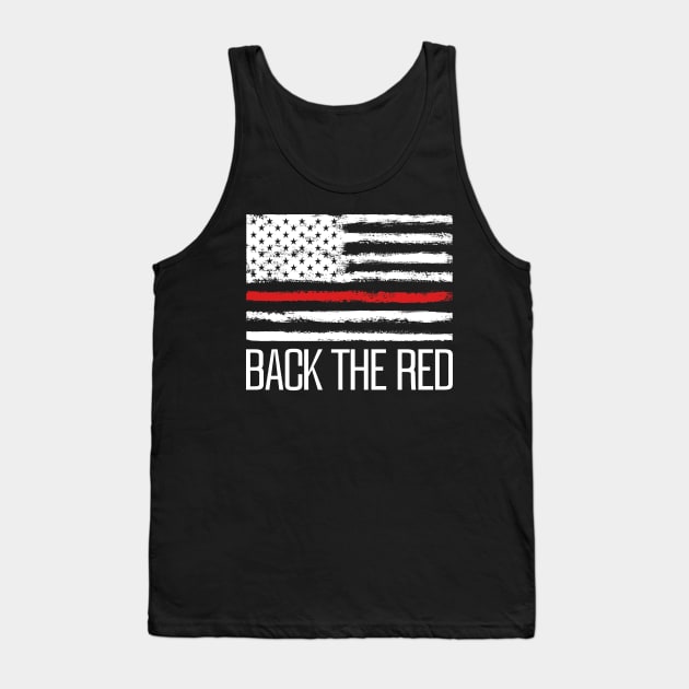 Thin Red Line - Fireman & Volunteer Firefighter Tank Top by 5StarDesigns